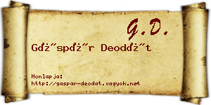 Gáspár Deodát névjegykártya